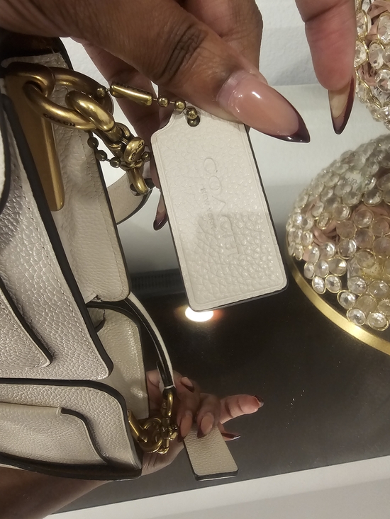 Coach Soft Pebble Leather Tabby Shoulder Bag in Chalk - Picture 6 of 9